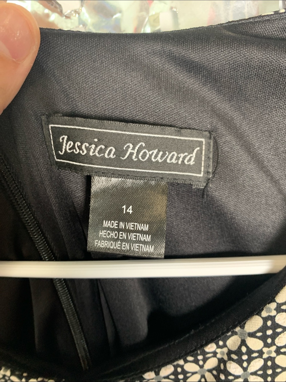 Jessica Howard Black and White Geometric Midi Dress - Picture 2 of 5